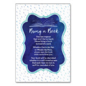 Blue Breng een boek Baby Boy Shower Insert Kaart (Voorkant)