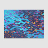 Blue Brick en Heart Shimmer Pattern Tissuepapier (Voorkant)