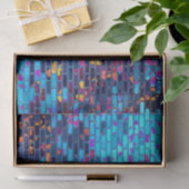 Blue Brick en Heart Shimmer Pattern Tissuepapier (Geschenk)