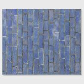 Blue Brick Pattern Cadeaupapier (Vlak)