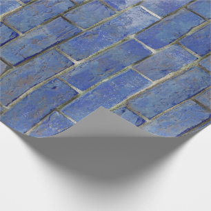Blue Brick Pattern Cadeaupapier