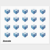 Blue Brick Ronde Sticker (Vel)
