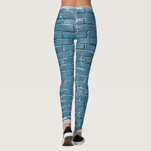 Blue Brick Wall patroon Leggings (Achterkant)