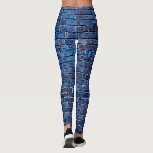 Blue Bricks Pattern Leggings (Achterkant)