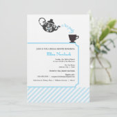 Blue Bridal Shower Invitation - Tea Kaart (Staand voorkant)