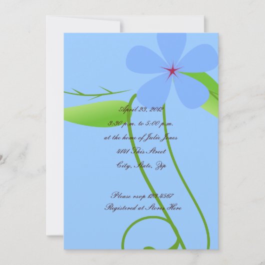 Blue Bridal Shower-uitnodiging Kaart (Voorkant)