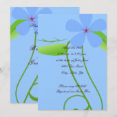 Blue Bridal Shower-uitnodiging Kaart (Voorkant / Achterkant)