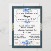 Blue Bridal Shower-uitnodiging Kaart (Voorkant)