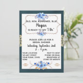 Blue Bridal Shower-uitnodiging Kaart (Staand voorkant)