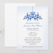 Blue Bridal Shower-uitnodigingen Kaart (Voorkant / Achterkant)