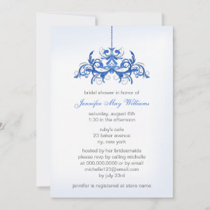 Blue Bridal Shower-uitnodigingen Kaart