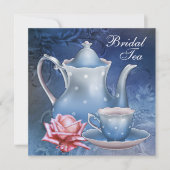 Blue Bridal Tea Party Kaart (Voorkant)