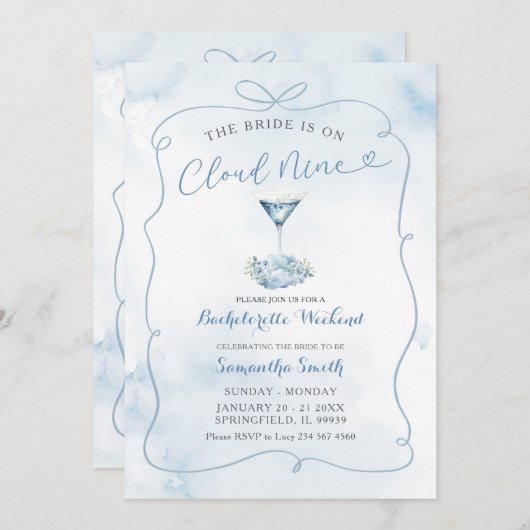 Blue Bride staat op Cloud Nine Bachelorette-route Kaart (Voorkant / Achterkant)