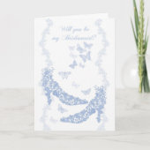 Blue Bridesmaid Kaart - Wil jij mijn bruidsmeisje  (Voorkant)