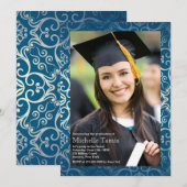 Blue Brilliance Photo Lijst Invitation Kaart (Voorkant / Achterkant)