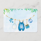 Blue Bring a Book Baby Shower Boy Request Informatiekaartje (Achterkant)