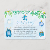 Blue Bring a Book Baby Shower Boy Request Informatiekaartje (Voorkant)