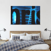 Blue Bris - Grote Ingepakte Canvas Kunstprint Afdruk (Insitu (Slaapkamer))