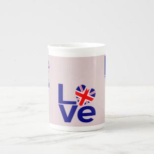 Blue British LOVE Porselein Kop