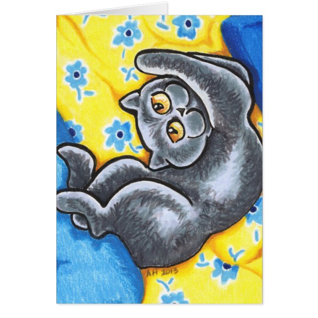 Blue British Shorthair Cat Flower Bed (Voorkant)