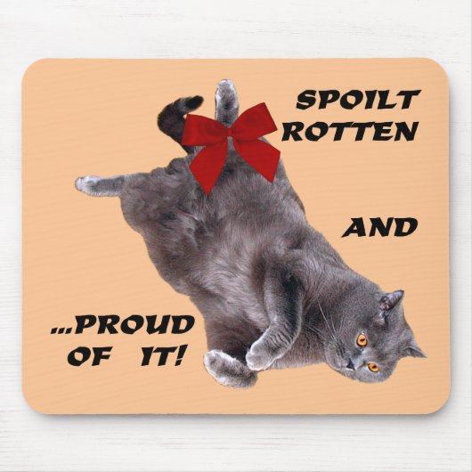 Blue British Shorthair Cat mousepad:Spoilt Rotten Muismat (Voorkant)