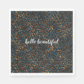 Blue Bronze Leopard Print Servet (Voorkant)