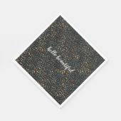 Blue Bronze Leopard Print Servet (Hoek)