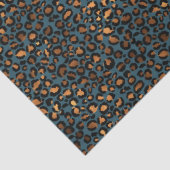 Blue Bronze Leopard Print Tissuepapier (Detail)