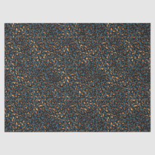 Blue Bronze Leopard Print Tissuepapier