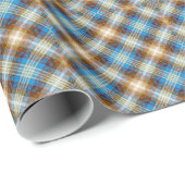 Blue Bronze Rustic Tartan Pset Gingham Pattern Cadeaupapier (Rol Hoek)
