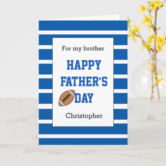 Blue Brother Football Vaderdag Kaart (Gele Bloem)