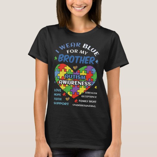 Blue Brother Puzzle Special Autisme Awareness T-shirt (Voorkant)