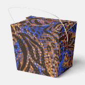 Blue Brown Animal Print Patroon Bedankdoosjes (Achterkant)