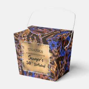 Blue Brown Animal Print Patroon Bedankdoosjes