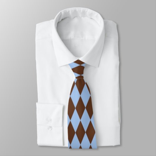 Blue & Brown Argyle Pattern Mannen Stropdas (Gebonden)