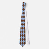 Blue & Brown Argyle Pattern Mannen Stropdas (Voorkant)