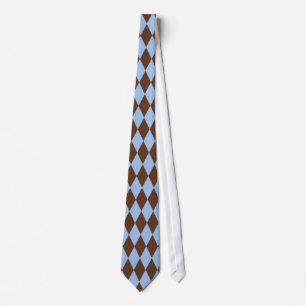 Blue & Brown Argyle Pattern Mannen Stropdas