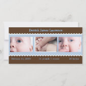 Blue & Brown baby aangekondigd Aankondiging (Voorkant)