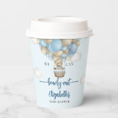 Blue & Brown Bear Baby Shower boy Papieren Bekers (Achterkant)