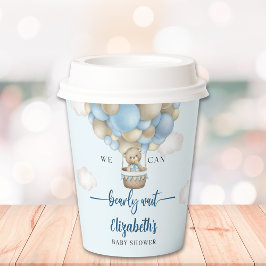 Blue & Brown Bear Baby Shower boy Papieren Bekers