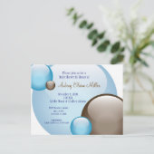Blue & Brown Bubble-uitnodiging Uitnodiging Briefkaart (Staand voorkant)