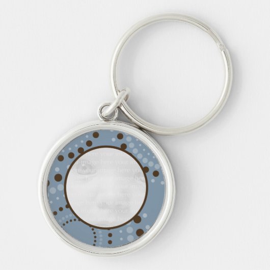 Blue & Brown Cirlce Baby Foto Sleutelhanger (Voorkant)