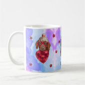 Blue Brown Dachshund Valentijnsdag Gift Dog Koffiemok (Links)