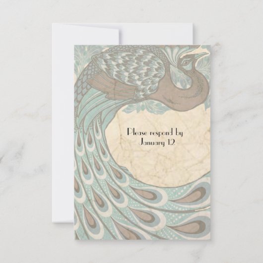 Blue Brown Faded  Peacock rsvp (Achterkant)