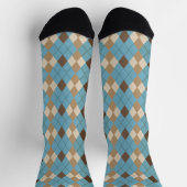 Blue Brown Gingham Pattern Sokken (Top)