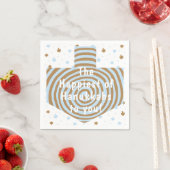Blue Brown Hanukkah Swirl Dreidel Servet (Insitu)