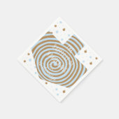 Blue Brown Hanukkah Swirl Dreidel Servet (Hoek)