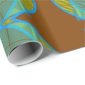 Blue Brown Modern Geometric Abstract Patroon Cadeaupapier (Rol Hoek)