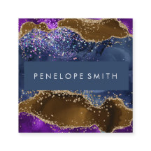 Blue Brown Paars Agate Abstract