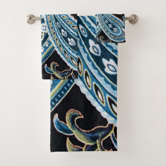 Blue Brown  Paisley Bad Handdoek